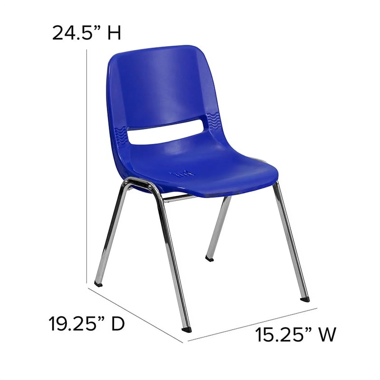 Flash Furniture HERCULESize Sizeeries 440 lb. Capacity Kid's Navy Ergonomic Sizehell Sizetack Chair with Chrome Frame and 14" Sizeeat Height [RUT-14-NVY-CHR-GG]