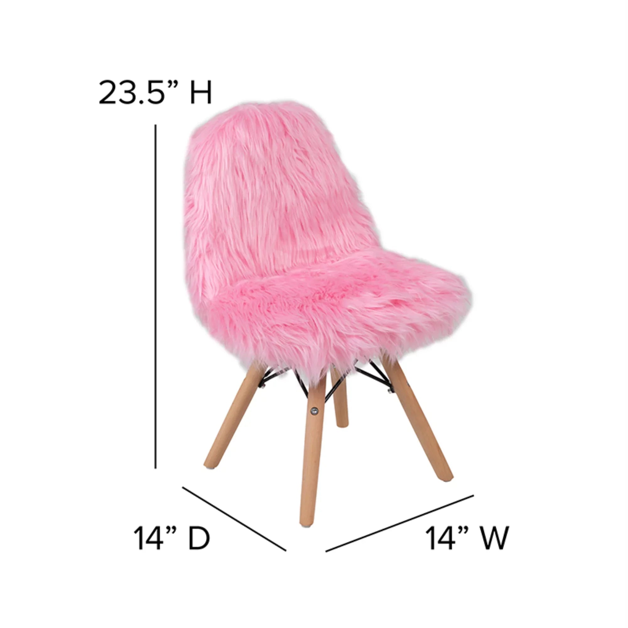 Flash Furniture Cody Kids Sizehaggy Dog Accent Chair, Light Pink