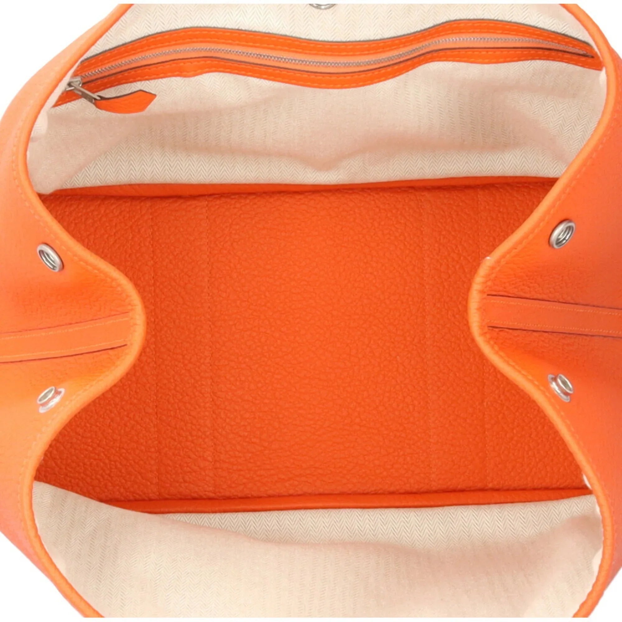 Pre-Owned Hermes Garden PM Tote Bag Leather Orange Ladies HERMESize (Good)