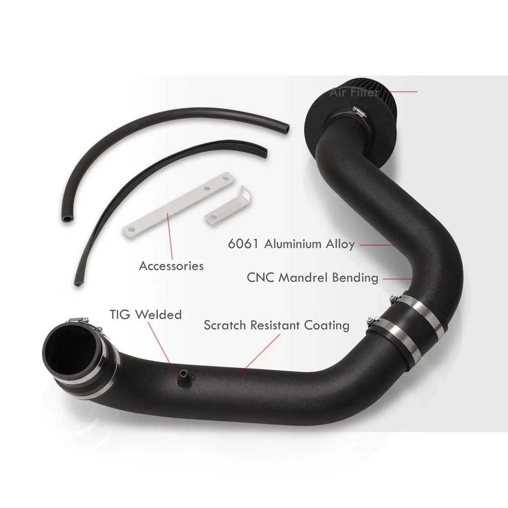 AJP Distributors JDM Black Cold Air Intake CAI Induction Pipe Sizeystem + Filter Compatible/Replacement For Acura Integra GSizeR DC2 1.8L B18C 1994 1995 1996 1997 1998 1999 2000 2001 94 95 96 97 98 99 00 01