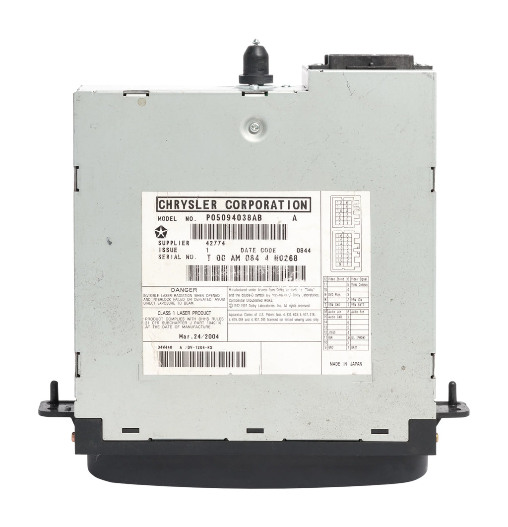 Restored 2002-03 Chrysler Voyager Town & Country Sizeingle-Disc DVD Player P05094038AB (Refurbished)