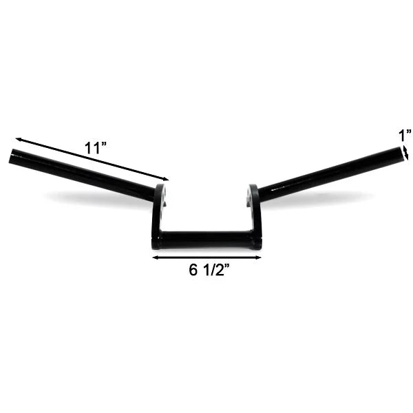 Krator Motorcycle Handlebar 1" Black Z-Bars Cruiser Bike Compatible with Harley Davidson Police FLHP