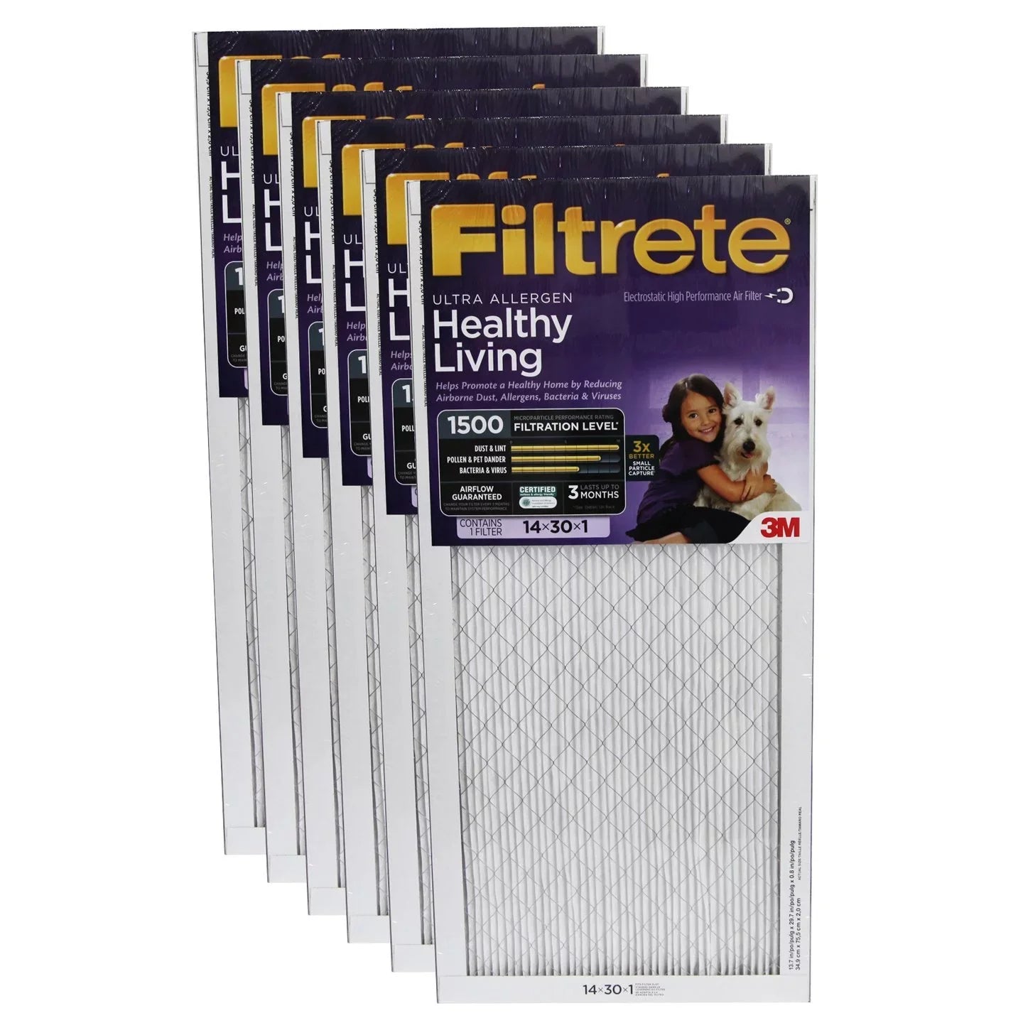 14x30x1 3M Filtrete Ultra Allergen Filter 6-Pack