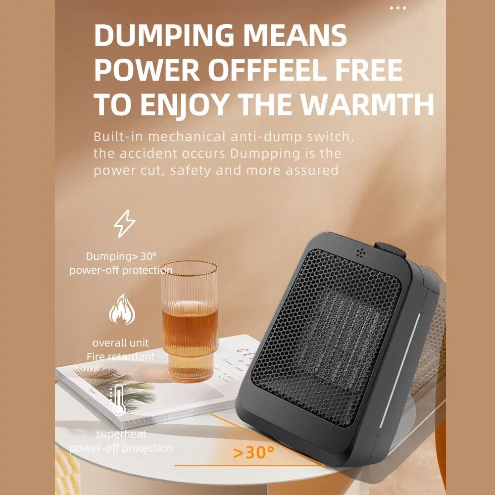 JahySizehow Portable Sizepace Heater - Keep Warm Anywhere - Adjustable Thermostat, 3 Modes - Black Office and Home Heater