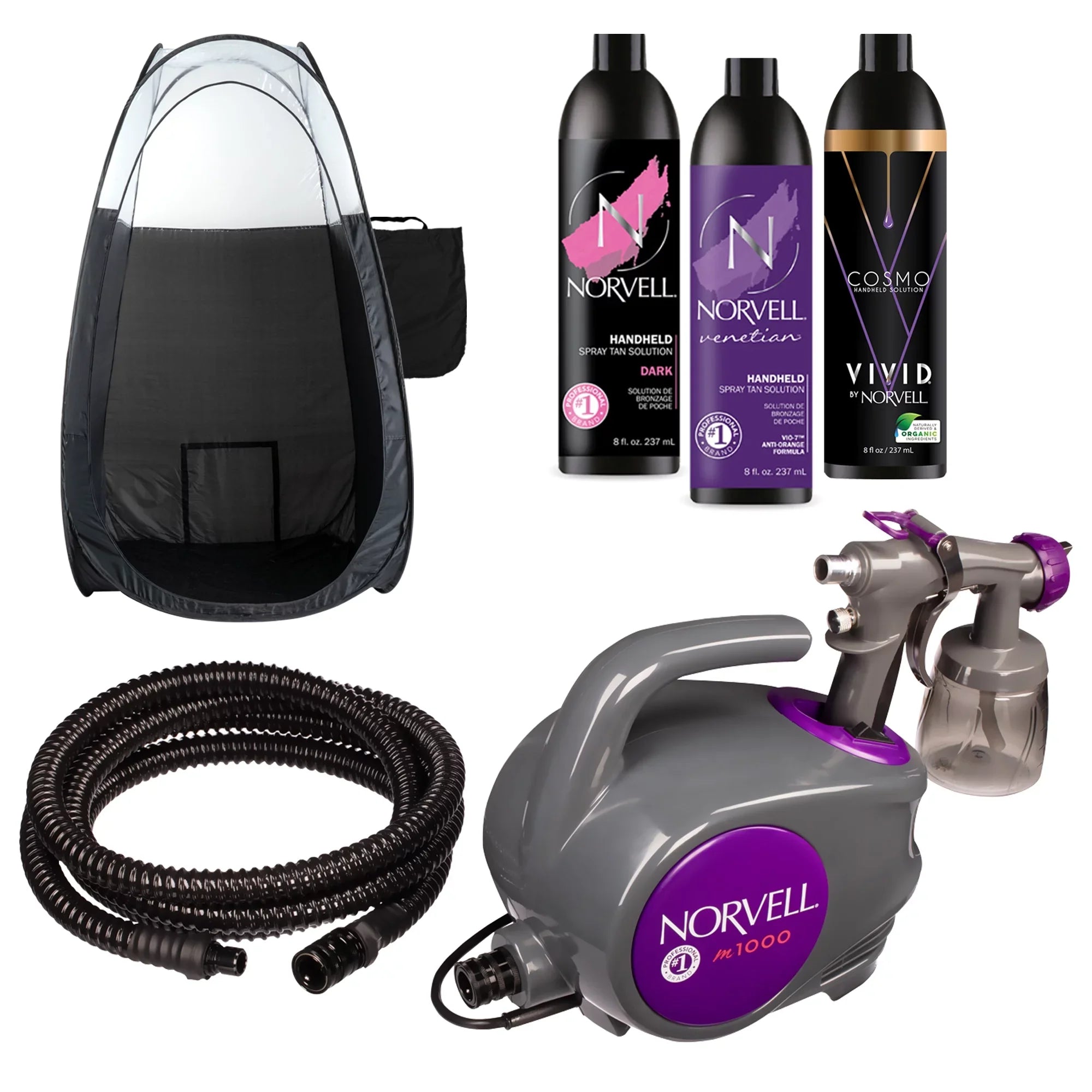 Norvell M1000 Sizepray Tan Machine and Tanning Sizeolution with Naked Sizeun Tent