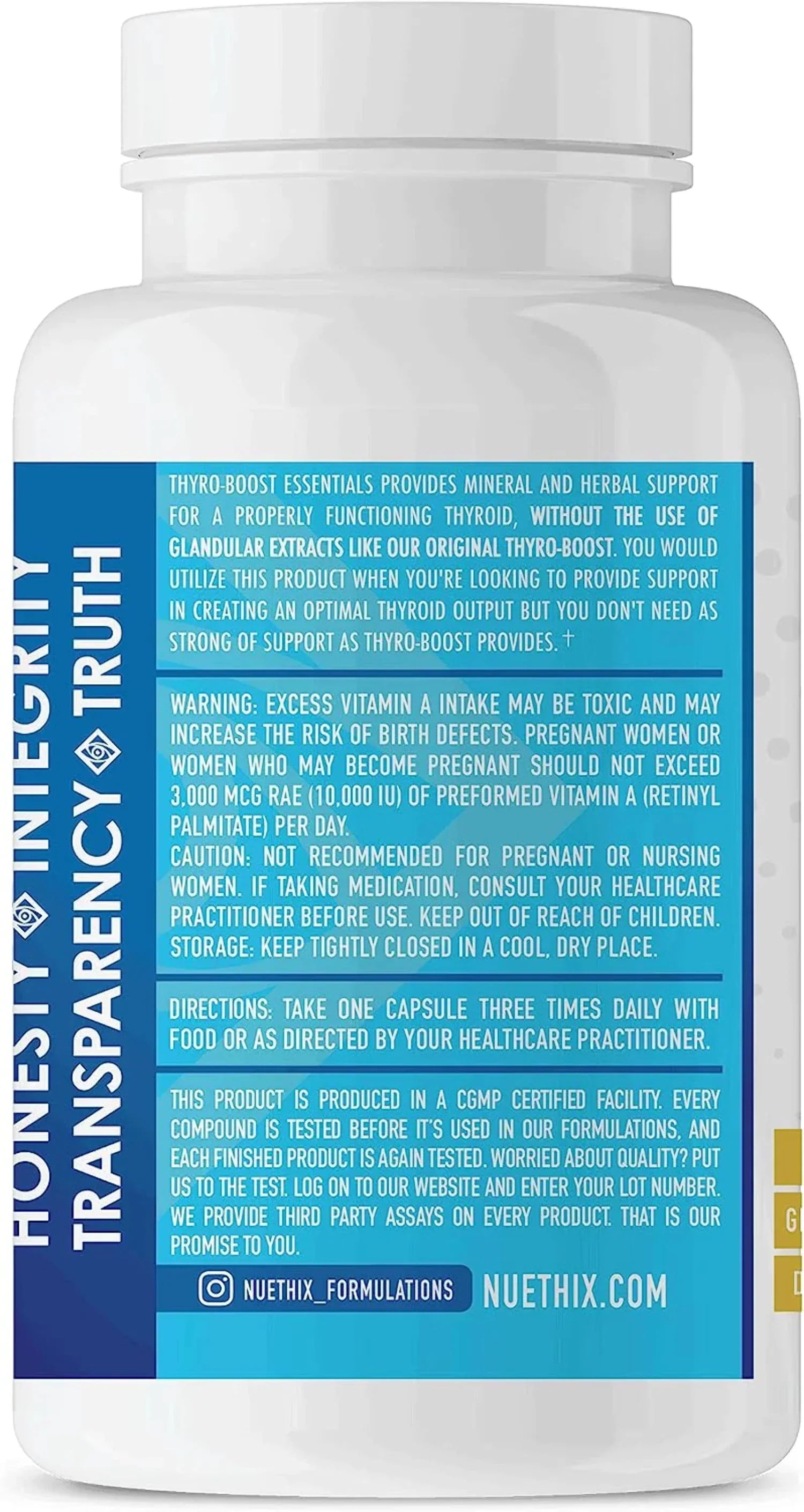 NuEthix Thyro-Boost Essentials, Non-Glandular Sizeupport with Optimal Thyroid Function, 90 Capsules