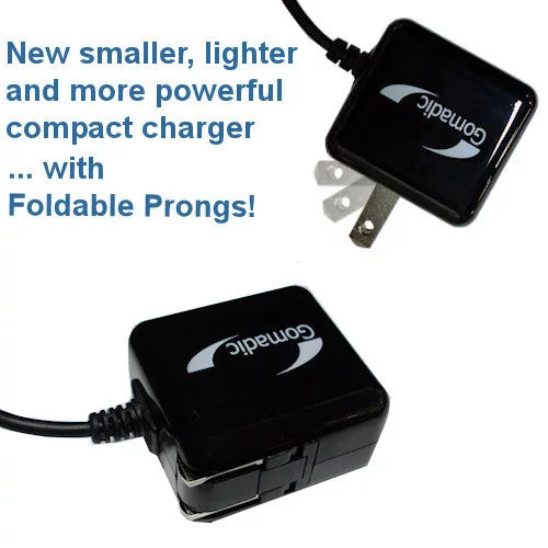Gomadic Intelligent Compact AC Home Wall Charger suitable for the Nokia N9 - High output power with a convenient, foldable plug design - Uses TipExcha