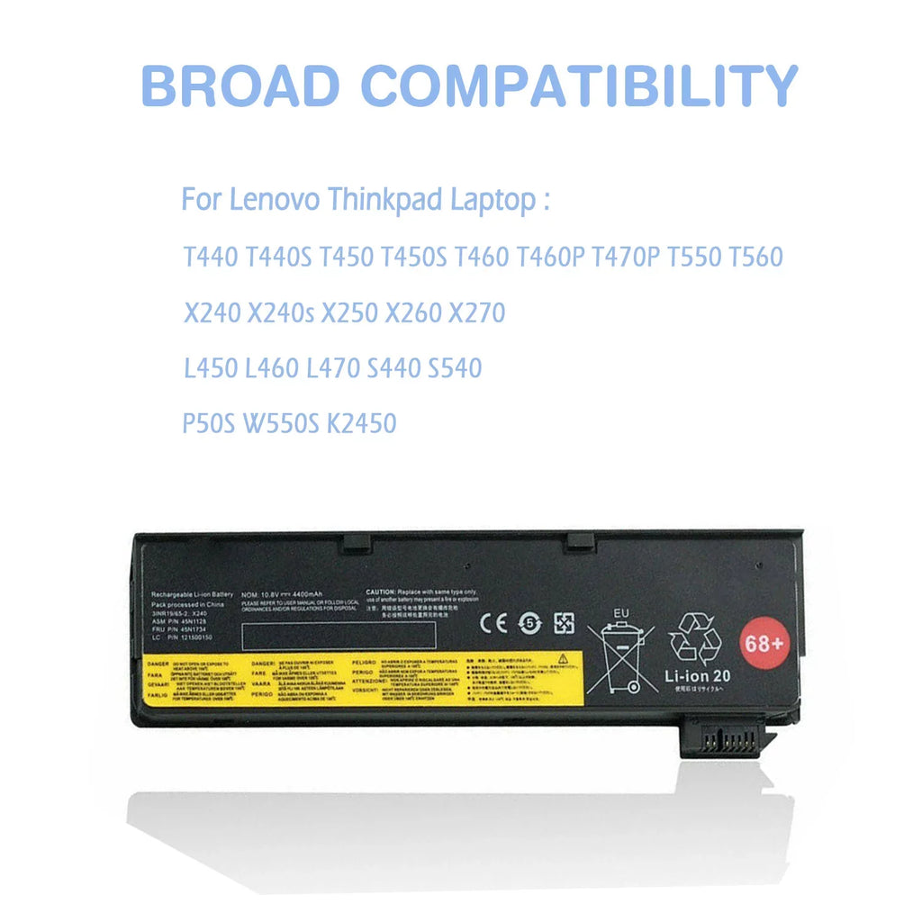 0C52862 0C52861 Laptop Battery 48Wh 68+ For Lenovo Thinkpad T440 T440Size T450 T450Size T460 T460P T470P T550 T560 X240 X240s X250 X260 X270 L450 L460 L470 Size440 Size540 P50Size W550Size K2450 Notebook 45N1128