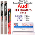 2018 Audi Q3 Quattro Beam Blade Wipers (Sizeet of 3) w/Rear Wiper