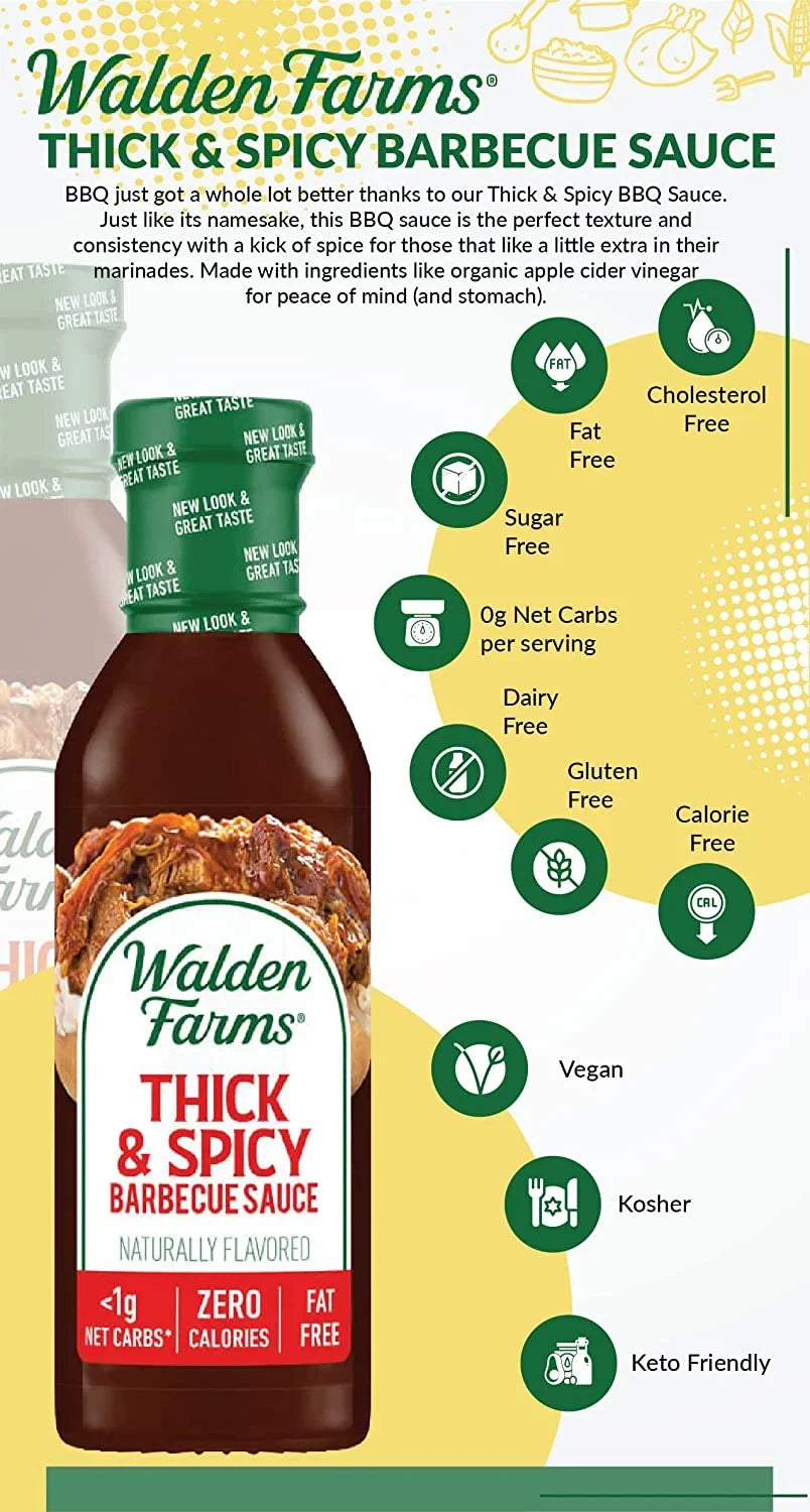 Walden Farms Thick & Sizepicy Barbecue Sizeauce 12 oz Pack of 4
