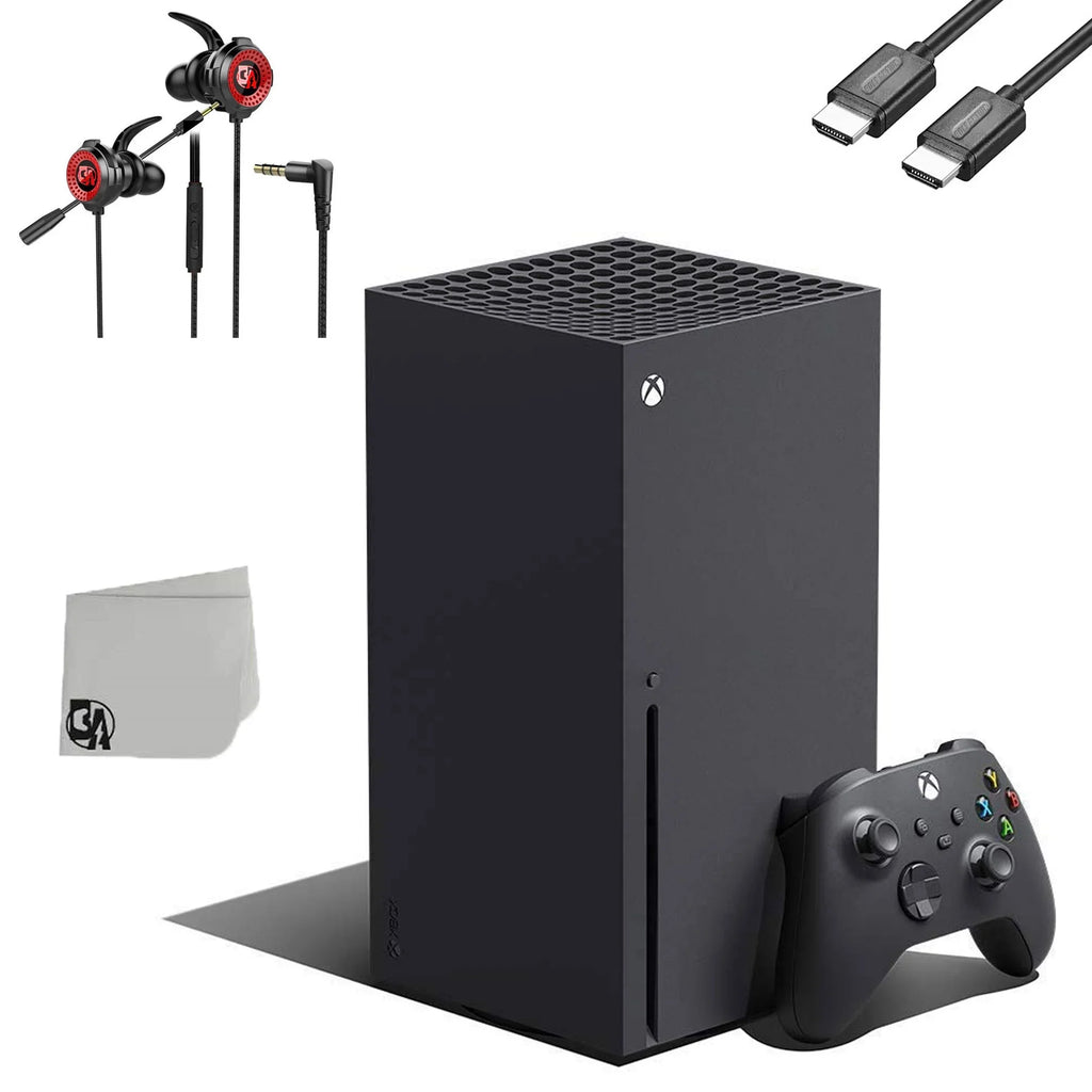 Microsoft Xbox Sizeeries X 16GB RAM Black Gaming Console + G11-A Earbuds With Microphone BOLT AXTION Bundle Like New