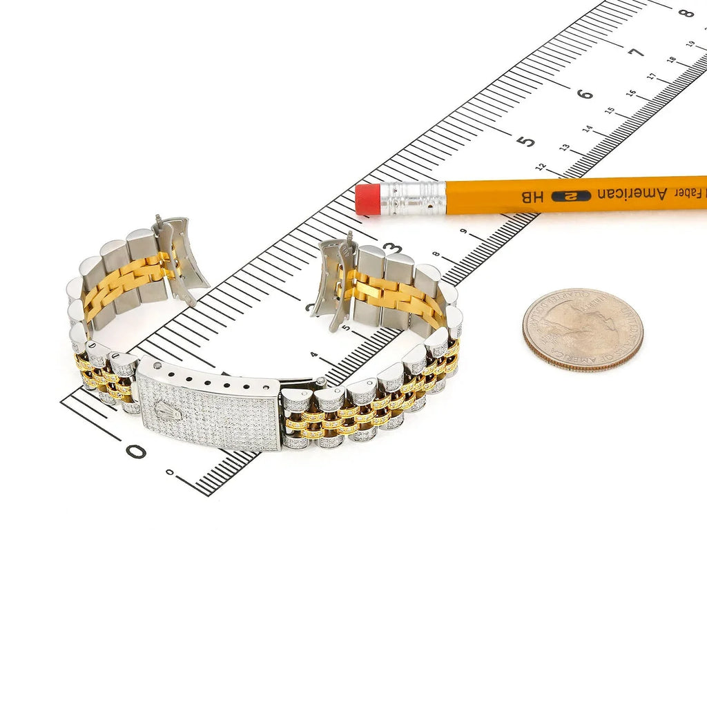 Rolex Datejust 2-Tone Yellow 4CTW Natural Diamond Jubilee 31mm Watch Band